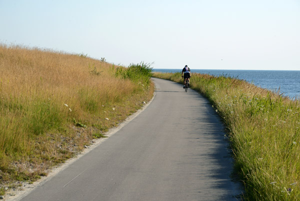 Birkedamsvej cycle path on the west coast of Vestmager