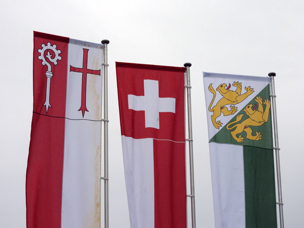 Flags of Kreuzlingen, Switzerland and Kanton Thurgau