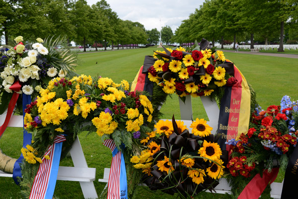 Flower arrangements at the Netherlands American Cemetery, Margraten