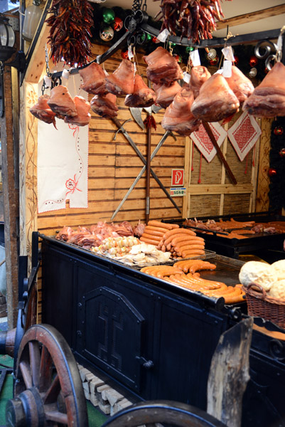 Pork knuckle and sausages, Budapest Christmas Market