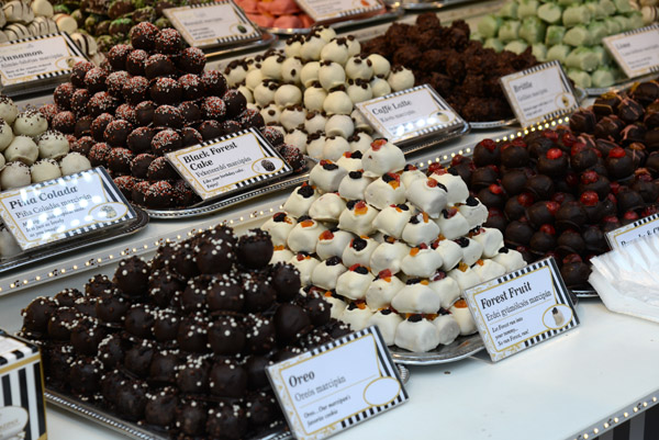 Multiple tasty flavors of marzipan, Budapest Christmas Market