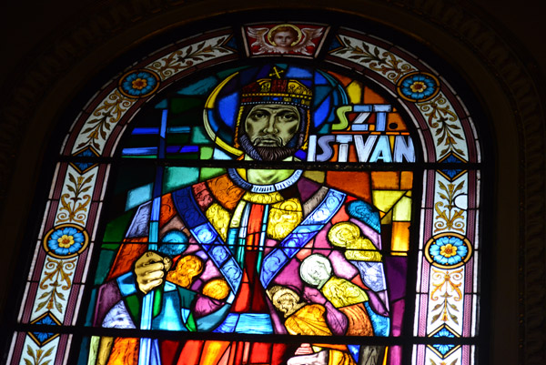 Stained glass window - Szt. Istvan, Saint Stephen I, King of Hungary (1000-1038)