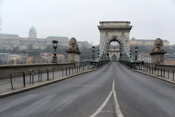 The road across the Chain Bridge, Budapest