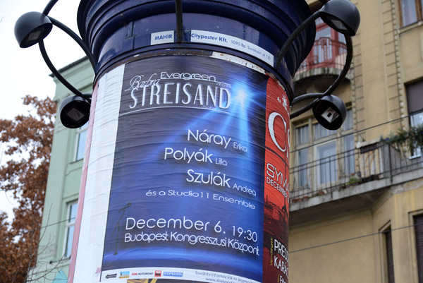 Advertising column - Barbra Streisand Evergreen, 6 December 2015, Budapest
