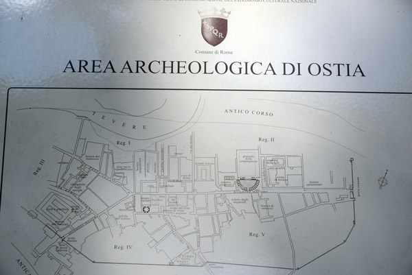 Map of the Archaeological Area of Ostia Antica