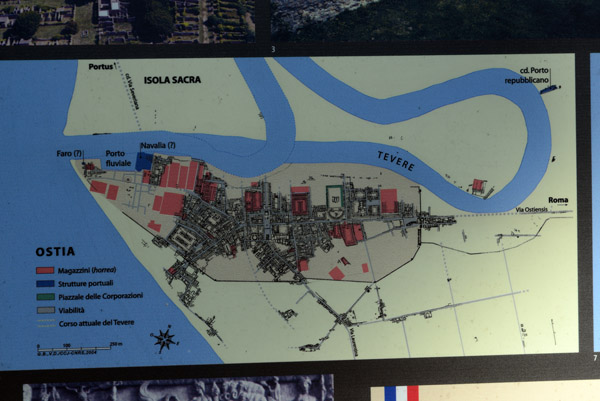 Map of Ancient Ostia at the mouth of the Tiber River