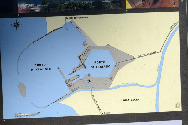 Ancient Roman ports - the inner Porto di Traiano and the expanded Porto di Claudio
