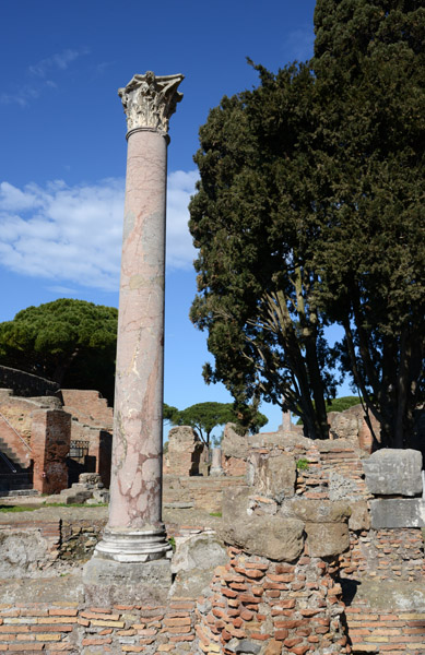 Column along the Decumanus Maximus