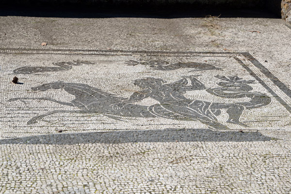 Nereid on a Sea Horse Mosaic - Forum of the Corporations, Ostia Antica