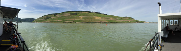 Panorama of the Rhine Ferry crossing between Rdesheim and Bingen (Rheinland-Pfalz)