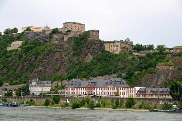 Ehrenbreitstein Fortress overlooking the Rhine from opposite Koblenz