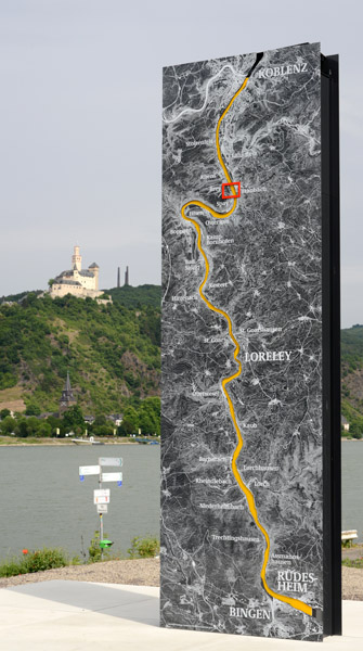 Map of the Rhine from Koblenz to Rdesheim