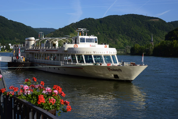 River Tour Boat Ansbach waiting for guests on a beautiful morning, Boppard
