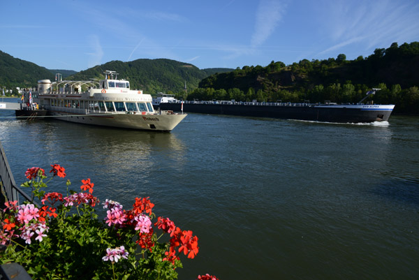 River Tour Boat Ansbach waiting for guests on a beautiful morning, Boppard