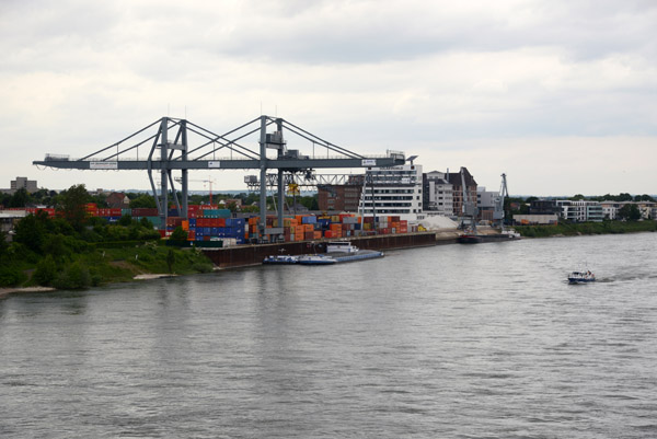 Bonner Hafen container port from the Friedrich-Ebert-Brcke