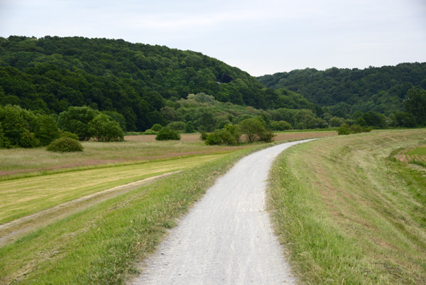 Cycle path on a dyke along the Sieg River, Hennef