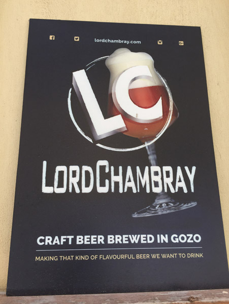 Lord Chambray Craft Beer, brewed in Gozo
