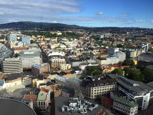 View of Oslo from the Radisson Blu Plaza Hotel