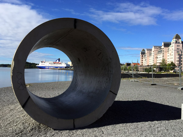 DFDS Ferry through a concrete cylinder, Oslo