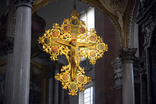 15th C. wooden crucifix over the main altar, Basilica di San Petronio