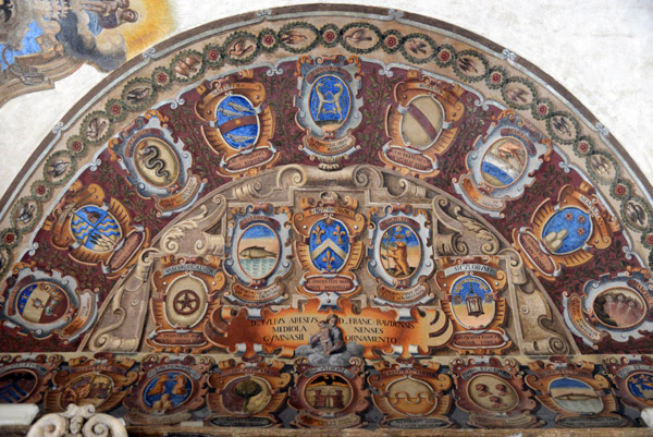 Come of the 6000 Coats-of-Arms painted on the interior of the Archiginnasio, University of Bologna