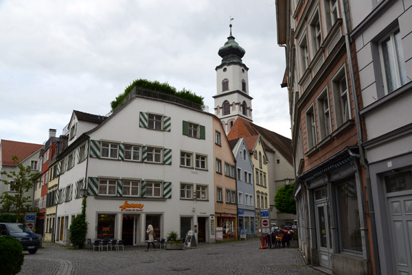 Schmiedgasse with the tower of St. Stephan, Lindau