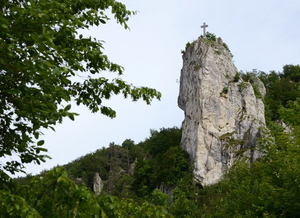 Cross on a cliff overlooking Kloster Beuron
