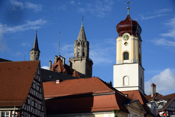 St.-Johann-Kirche and the towers of Sigmaringen Castle
