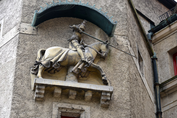 Statue of a mounted knight with a lance, Sigmaringen Castle
