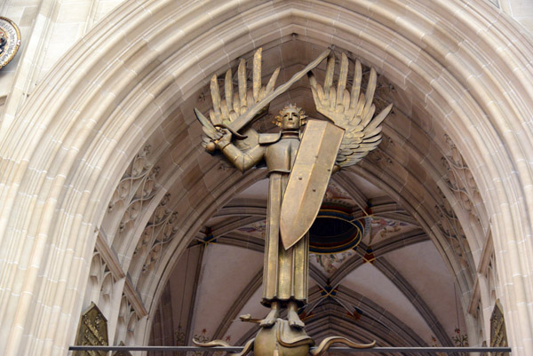 Archangel Michael with sword and shield, Ulm Minster