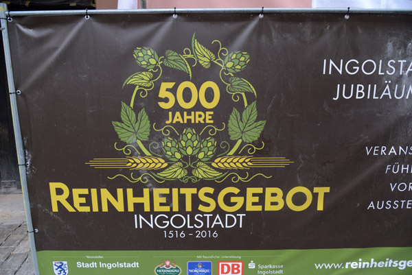 2016 celebrated the 500th Anniversary of the German Law of Beer Purity, declared in Ingolstadt in 1516