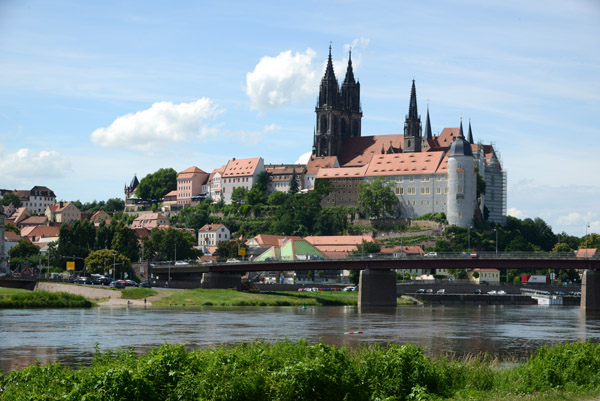 The City of Meissen on the Elbe River, dominated by the Albrechtsburg  and the Cathedral 