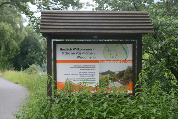 Welcome to Saxon town of Reinhardtsdorf-Schne along the Eble on the Czech-German border