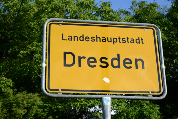 Ortsschild - Dresden, entering the capital of Saxony (Sachsen)