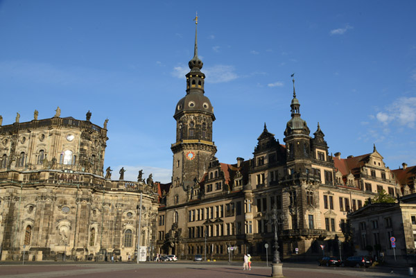 Theaterplatz, Hofkirche, Dresdner Residenzschloss-Dresden Castle