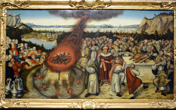 Elijah and the Priests of Baal, 1545, Lucas Cranach the Younger