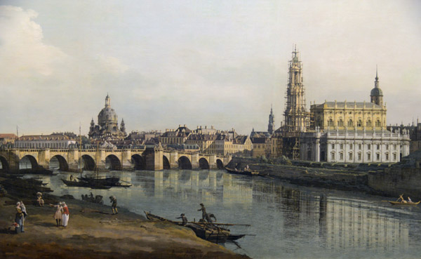 Dresden from the Right Bank of the Elbe below the Augustus Bridge, 1748, Canaletto