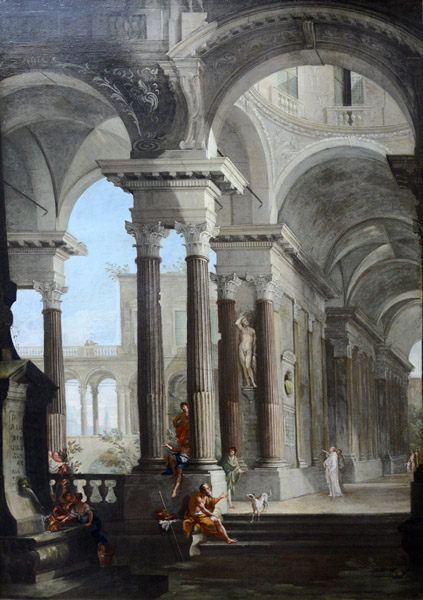 Palace with Columned Halls around a Courtyard, ca 1750, Giovanni Buti