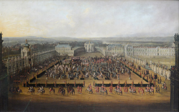 Caroussel Comique Procession in the Zwinger 1722, painted before 1725, Johann Alexander Thiele