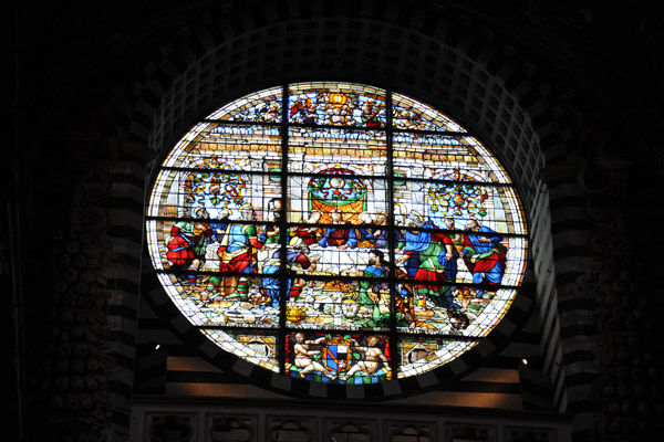 Stained-Glass round window of the Last Supper, 1549, Pastorino de' Pastorini