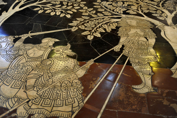 Mosaic floor panel - Death of Absolom, 1447, Pietro di Tommaso del Minella