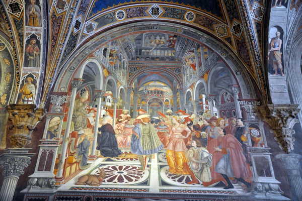 Pope Celestine III (1191-1198) grants autonomy privileges to the hospital, 1442-1444, Domenico di Bartolo
