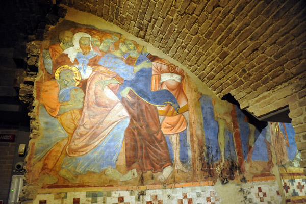 The crypt beneath the chancel of Siena Cathedral with 13th C. frescos 