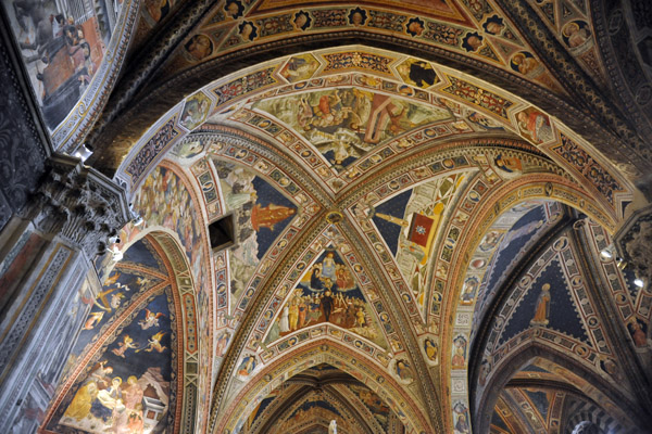 The frescos of the Baptistry were painted 1447-1450 by Vecchietta
