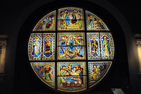 Stained glass window with scenes from the Life of the Virgin, Duccio di Buoninsegna