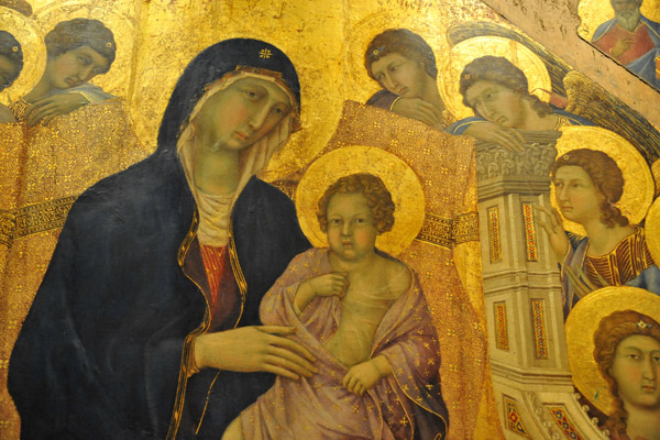 Madonna and Child Enthroned with Angels and Saints, 1308-1311, Maest of Duccio di Buoninsegna