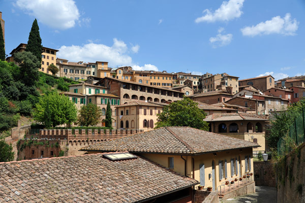 Old city of Siena to the east of the Basilica Cateriniana 