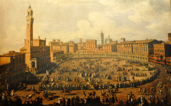 Painting of the Palio on the Piazza del Campo