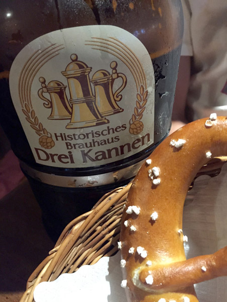 Pretzel and Beer, Brauhaus Drei Kannen, Ulm
