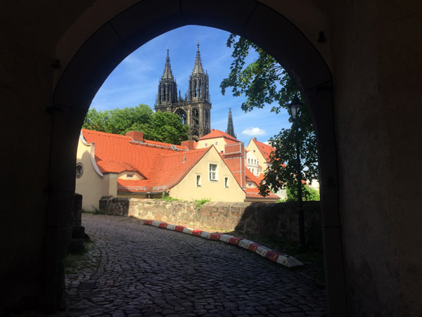 Towers of Meissen Cathedral through the Lower Gate
